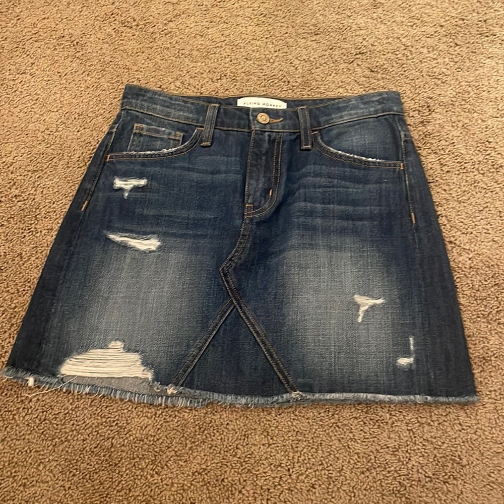 Flying Monkey Dark Wash Jean Skirt